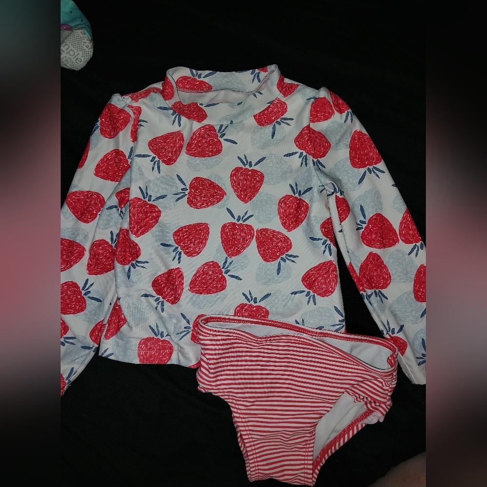 Strawberry Print Kids Swimsuit